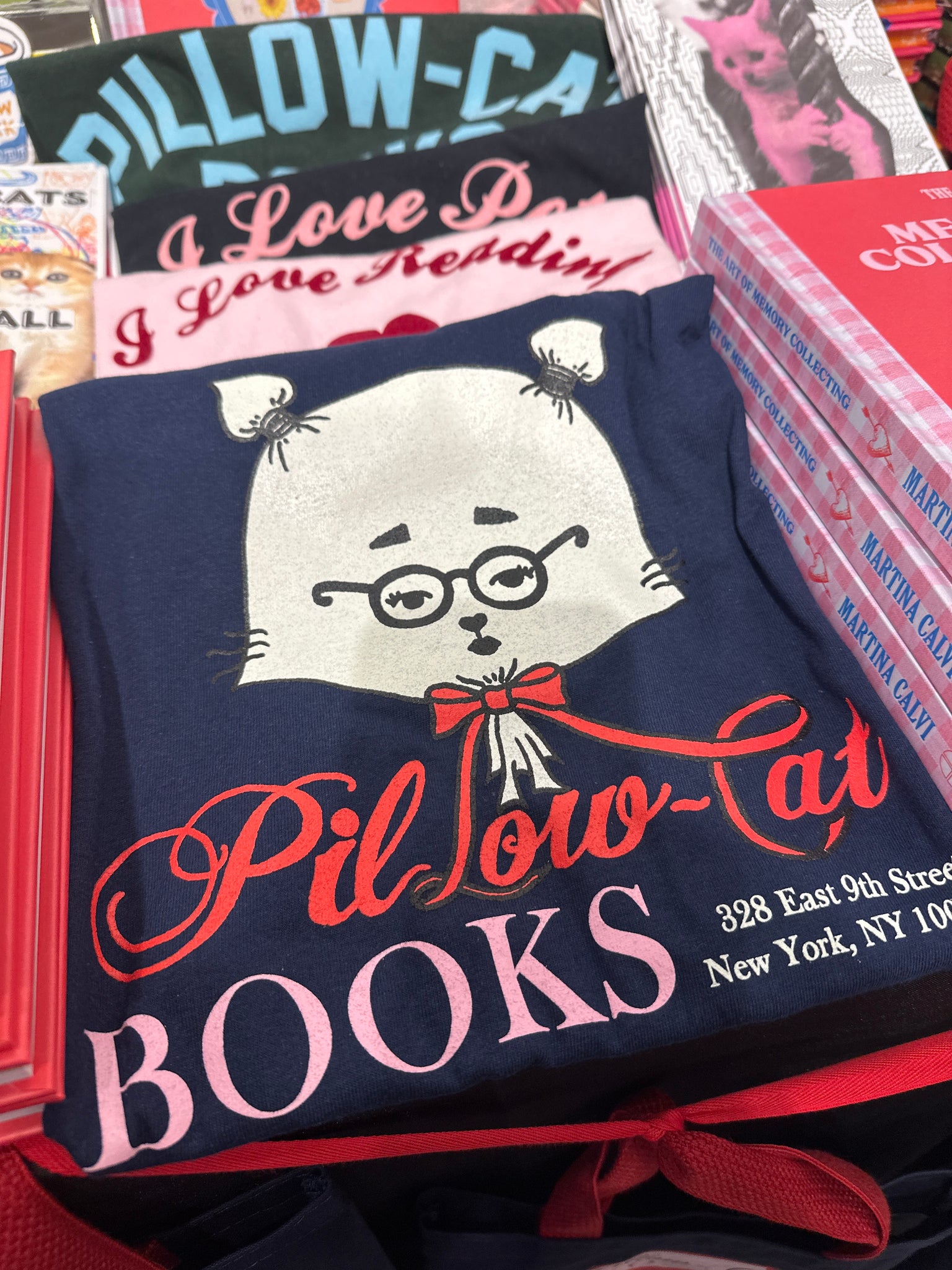 Pillow-Cat Books Classic Tee in NAVY
