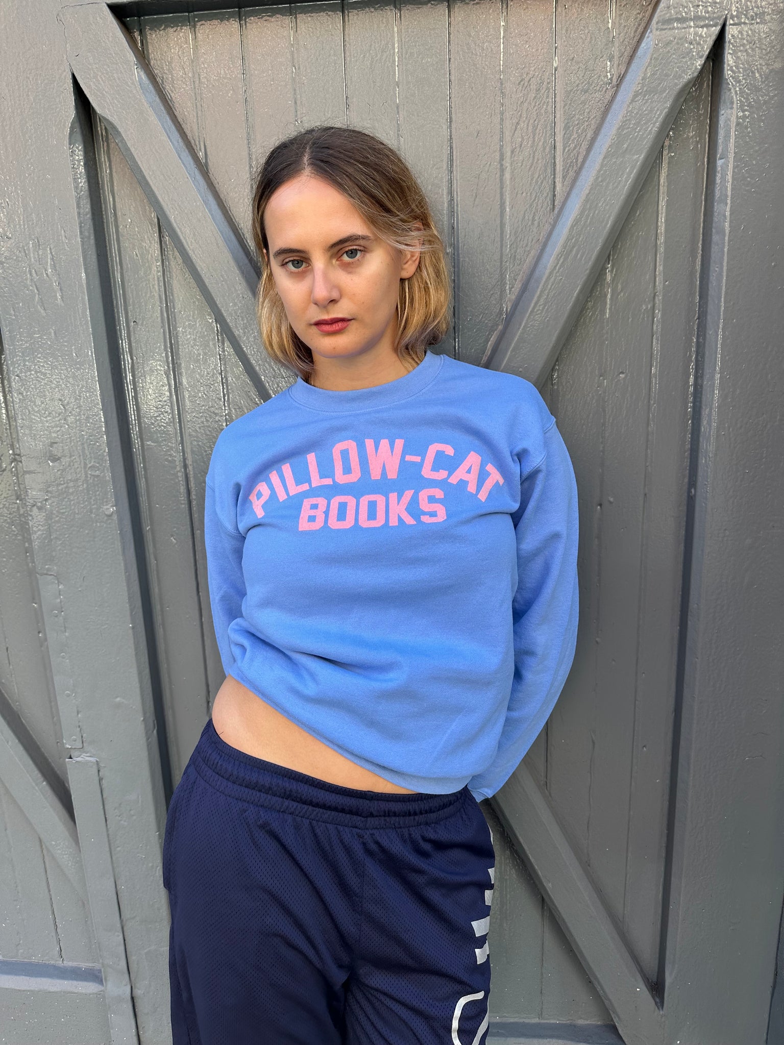 Pillow-Cat Books x Vanna Youngstein Blue Crew Neck
